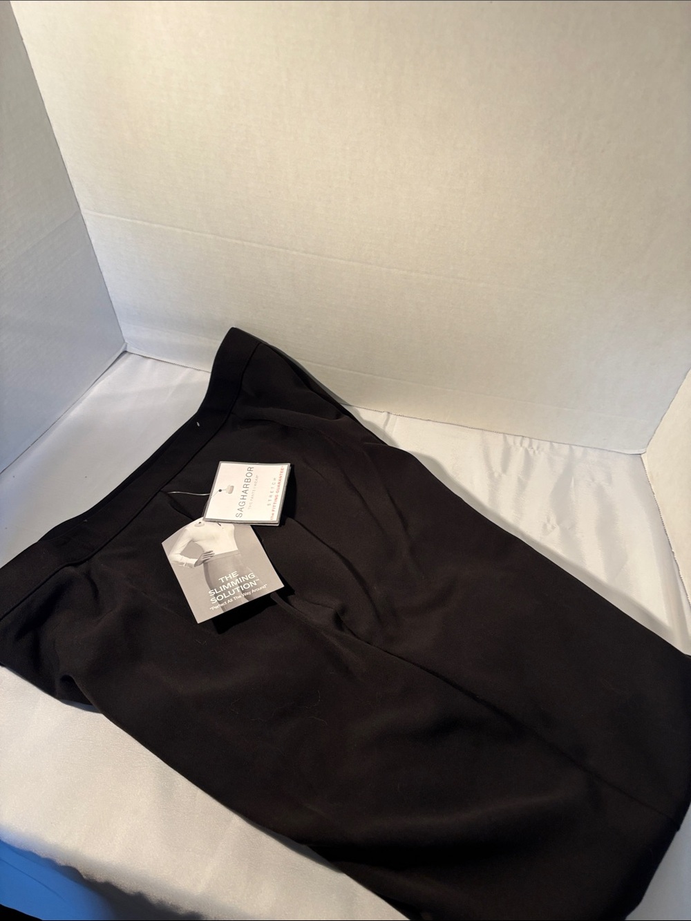 Sag Harbor Black Straight-Leg Pants